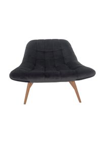 Salesfever tumbona con asiento XXL | funda de terciopelo | estructura de metal con aspecto de madera | acolchado exuberante | An76xPr87xAl86 cm |gris