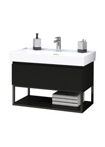 BELVIT Unterschrank-Set mit 80 cm Keramikwaschbecken Aufsatz- oder