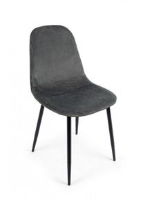 Bizzotto Sedia Irelia Velluto Grigio Scuro (4 Pezzi)