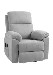 HOMCOM Poltrona Alzapersona Reclinabile con Poggiapiedi Grigio Chiaro