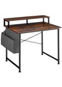 TecTake Scrivania con ripiano e sacca in tessuto - industriale scuro, 120 cm - 404664
