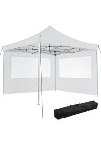 TecTake Gazebo pieghevole Olivia 3x3 m con 2 elementi laterali - bianco - 403148