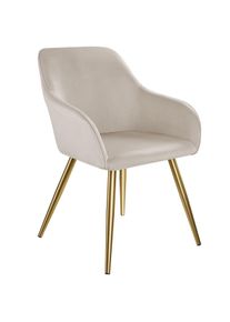 TecTake GmbH tectake Sedia Marilyn effetto velluto oro tortora/oro - 406114