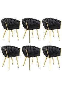 TecTake Set sedie da pranzo Astano in velluto, design a nodo - 405948