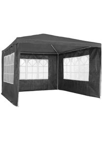 TecTake Padiglione Baraban 3 x 3 m con 3 pezzi laterali - grigio - 404815