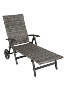 TecTake Lettino prendisole Auckland con telaio in alluminio, pieghevole - grigio - 403219