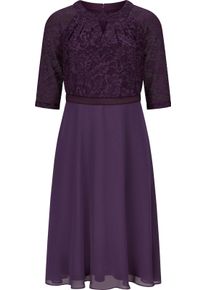 Damen Spitzenkleid mit weitem Rockteil traube Gr&ouml;&szlig;e 46