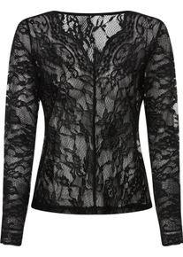 Heine Damer Spetstopp med vågformade kanter svart Größe 38