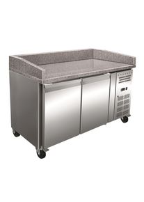 Mesa Refrigerada de 2 puertas con tapa de granito para pizzas - 208W - 1510x800x1000mm