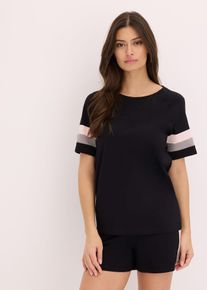 Pyjamas med shorts i ren bomull - svart - storlek 48/50 (XL) - bonprix