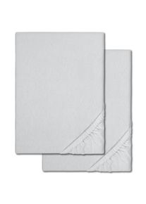 Fitted sheet winter fleece silver gray 180 x 190 - 200 x 200 cm double pack