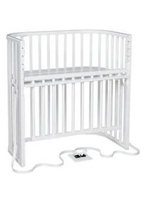 babybay Beistellbett , Weiß , Holz , Buche , 56.5x96.5x96 cm , Textiles Vertrauen - Oeko-Tex®, Oeko-Tex® Standard 100 , Lattenrost stufenlos höhenverstellbar, zur Sitzbank umbaubar, sehr stabil , Babymöbel & Kindermöbel, Babyzimmer, Babybetten