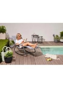 siena GARDEN Garten-Relaxliege , Blaugrau , Metall, Kunststoff, Textil , 57x81x143 cm , Auflage, wetterbeständig , Gartenmöbel, Gartenliegen, Sonnenliegen