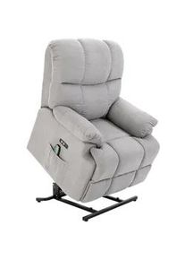 HOMCOM Massagesessel mit Aufstehhilfe Relaxsessel Fernsehsessel mit Wärmefunktion Grau , Kunststoff , 95x105x83 cm , Wohnzimmer, Sessel, Polstersessel