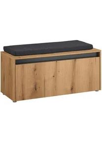 Modante Garderobenbank , Anthrazit, Eichefarben , Holzwerkstoff , Füllung: Schaumstoff , 100x45x40 cm , Typenauswahl , Garderobe, Garderobenbänke