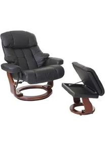 MCA furniture MCA Relaxsessel XXL MIT Hocker Schwarz , Leder , 97x112x88 cm , Wohnzimmer, Sessel, Relaxsessel