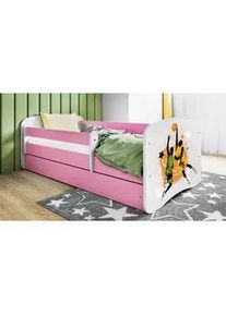 Mid.you Kinder-/Juniorbett , Weiß, Pink , Textil , Birke , Sperrholz,Schichtholz , H2 , 1-Zonen , Höhe ca. 15 cm , links montierbar, rechts montierbar , 80x160 cm , nicht verstellbar , Babymöbel & Kindermöbel, Kinderzimmer & Jugendzimmer, Kinderbetten, Kinderbetten & Jugendbetten