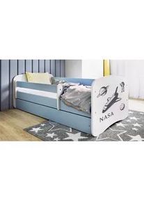 Mid.you Kinder-/Juniorbett , Blau, Weiß , Textil , Birke , Sperrholz,Schichtholz , H2 , 1-Zonen , Höhe ca. 15 cm , links montierbar, rechts montierbar , 80x160 cm , nicht verstellbar , Babymöbel & Kindermöbel, Kinderzimmer & Jugendzimmer, Kinderbetten, Kinderbetten & Jugendbetten