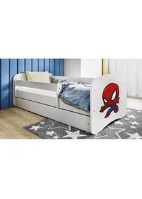 Mid.you Kinder-/Juniorbett , Weiß , Textil , Birke , Sperrholz,Schichtholz , H2 , 1-Zonen , Höhe ca. 15 cm , links montierbar, rechts montierbar , 80x160 cm , nicht verstellbar , Babymöbel & Kindermöbel, Kinderzimmer & Jugendzimmer, Kinderbetten, Kinderbetten & Jugendbetten