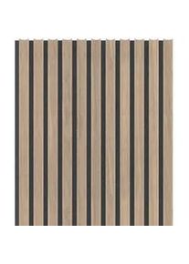 Livetastic Wandpaneel , Walnussfarben , Kunststoff, Holzwerkstoff , Holzoptik , 41x41x2.1 cm , Wohnzimmer, Regale, Wandregale