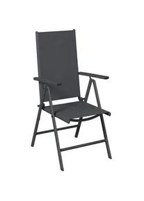 Ambia Garden Gartensessel , Anthrazit , Metall, Textil , A-Form , 54x107x66 cm , wetterfest, inklusive Armlehnen, faltbar , Gartenmöbel, Gartensessel, Gartenstühle
