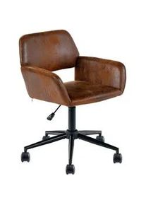 Urban Meuble Drehstuhl – Wildleder Optik, Höhenverstellbar und 360° drehbar , Metall , 54x85x56 cm , Büromöbel, Bürostühle, Drehstühle