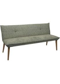 Valdera Sitzbank , Grün, Eichefarben , Holz, Textil , Eiche , massiv , 159x86x65 cm , FSC 100% , Stoffauswahl, in verschiedenen Holzarten erhältlich, in verschiedenen Größen erhältlich , Esszimmer, Bänke, Sitzbänke