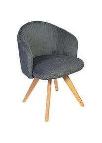 Stylife Armlehnstuhl , Dunkelgrau , Holz, Textil , Eiche , massiv , eckig , 61x82x59 cm , Sitzfläche 320° drehbar , Esszimmer, Esszimmerserien