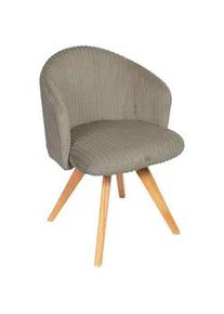 Stylife Armlehnstuhl , Braun, Eichefarben , Holz, Textil , Eiche , massiv , eckig , 61x82x59 cm , Sitzfläche 320° drehbar , Esszimmer, Esszimmerserien