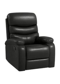 HOMCOM Relaxsessel, Kunstleder, Holz, Schwarz , Kunststoff , 90x105x78 cm , Wohnzimmer, Sessel, Relaxsessel
