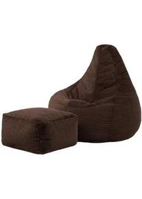 I.C.O.N. icon Sitzsack Dalton mit Hocker , Textil , 200 L , Freiform , 90x73x84 cm , Hergestellt in Deutschland, Oeko-Tex® Standard 100, Reach , Wohnzimmer, Sessel, Sitzsäcke, XXL Sitzsäcke