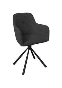 Ambia Garden Gartenstuhl , Schwarz, Dunkelgrau , Metall, Textil , zylindrisch , 58x86x57 cm , wetterbeständig , Gartenmöbel, Gartensessel, Gartenstühle