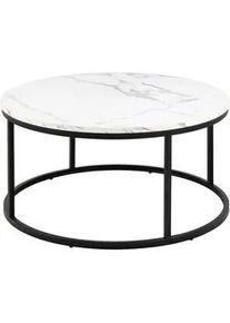 Mid.you Couchtisch , Schwarz, Weiß , Metall, Holzwerkstoff , rund , eckig , 80x40x80 cm , Wohnzimmer, Wohnzimmertische, Couchtische, Couchtische rund