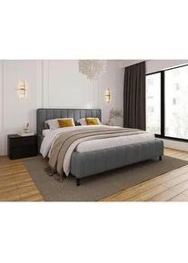 Carryhome Polsterbett , Hellgrau , Holz , Hainbuche , Schichtholz , 140x200 cm , Bettkasten, Lattenrost, gepolstertes Kopfteil, in verschiedenen Größen erhältlich , Schlafzimmer, Betten, Polsterbetten