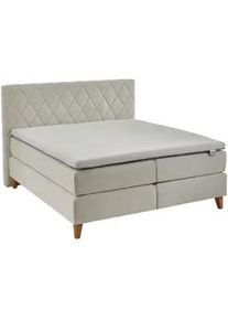 Hukla Boxspringbett , Naturfarben , Textil , Wildeiche , massiv , H2 + H3 , Höhe ca. 26 cm , 200x200 cm , Über- und Sondergrößen erhältlich, gepolstertes Kopfteil, Stoffauswahl, Topper durchgehend, in verschiedenen Größen erhältlich, Partnermatratze mit durchgehendem Bezug, Topperauswahl, Kopfteilauswahl , Schlafzimmer, Betten, Boxspringbetten