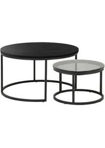 Mid.you Couchtisch , Schwarz , Metall, Holzwerkstoff , rund , 80x44.5x80 cm , Wohnzimmer, Wohnzimmertische, Couchtische, Couchtische rund