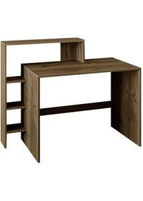 Livetastic Schreibtischkombination , Walnussfarben , Holzwerkstoff , Holzoptik , 120x55x96 cm , Büromöbel, Schreibtische, Schreibtischkombinationen