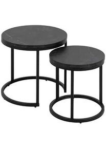 Mid.you Couchtisch , Schwarz , Metall, Holzwerkstoff , rund , eckig , 45x40x45 cm , Wohnzimmer, Wohnzimmertische, Couchtische, Couchtische rund