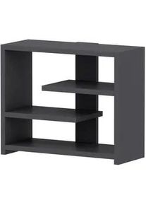 Livetastic Wandregal , Anthrazit , Holzwerkstoff , Uni , 2 Fächer , 49x40x21 cm , hängend , Kleinmöbel