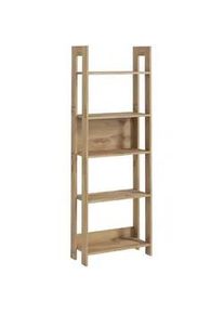 Livetastic Regal , Nussbaumfarben , Holzwerkstoff , Holzoptik , 5 Fächer , 64x180x30 cm , Wohnzimmer, Regale, Bücherregale