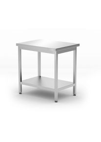 Mesa de trabajo Hendi con estante base Budget Line fabricada en acero inoxidable 800x600x850mm