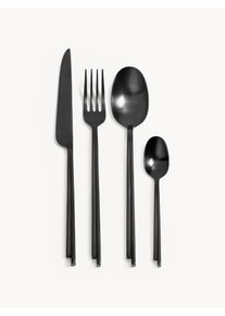 Serax Serax x Kelly Wearstler, Conjunto de talheres escovados Dune, conjunto de 24 Preto A&ccedil;o inoxid&aacute;vel 24 uni.