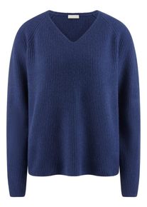 Peter Hahn - V-Pullover, blau, Gr. 38, Kaschmir