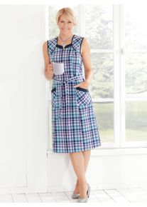 Damen RV-Sch&uuml;rze im gewebten Karomuster in marine-flieder ,Gr&ouml;&szlig;e 52, WITT, 65% Polyester, 35% Baumwolle