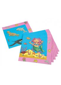 20 petites serviettes sirène 33 x 33 cm