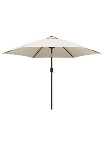 vidaXL Sombrilla con palo de acero blanca arena 3 m