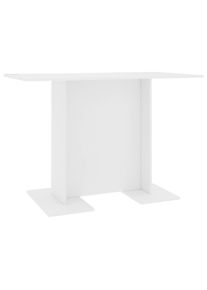 vidaXL Mesa de comedor de madera contrachapada blanco 110x60x75 cm