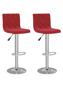 vidaXL Taburetes de cocina 2 unidades terciopelo rojo tinto