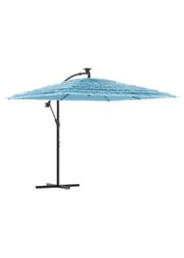 vidaXL Sombrilla de jardín con poste de acero azul 246x246x230 cm