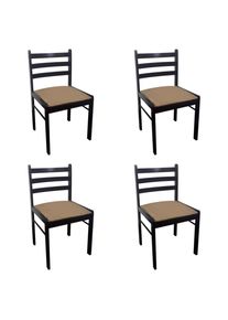 vidaXL Sillas de comedor 4 uds madera maciza caucho terciopelo marrón